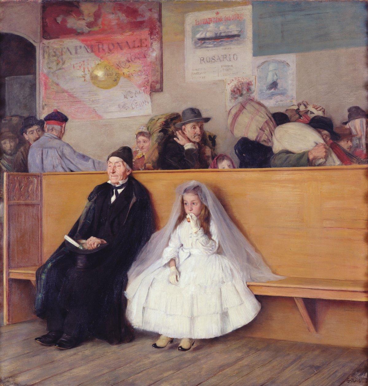 Az állomásnál alkotó: Giuseppe Ricci