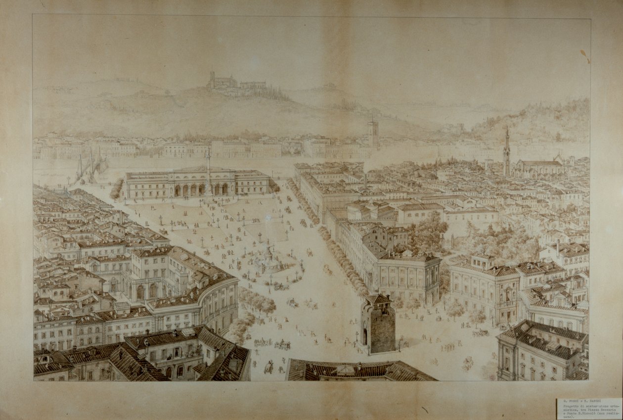 A javasolt fejlesztési projekt a Piazza Beccaria és a Firenzei Ponte San Niccolo között alkotó: Giuseppe and Sanesi, Nicola Poggi