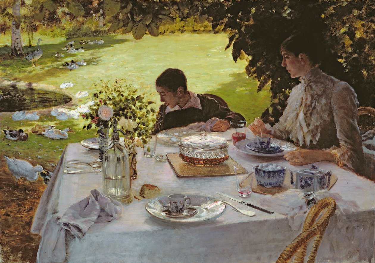 Reggeli a kertben, 1883 alkotó: Giuseppe de Nittis