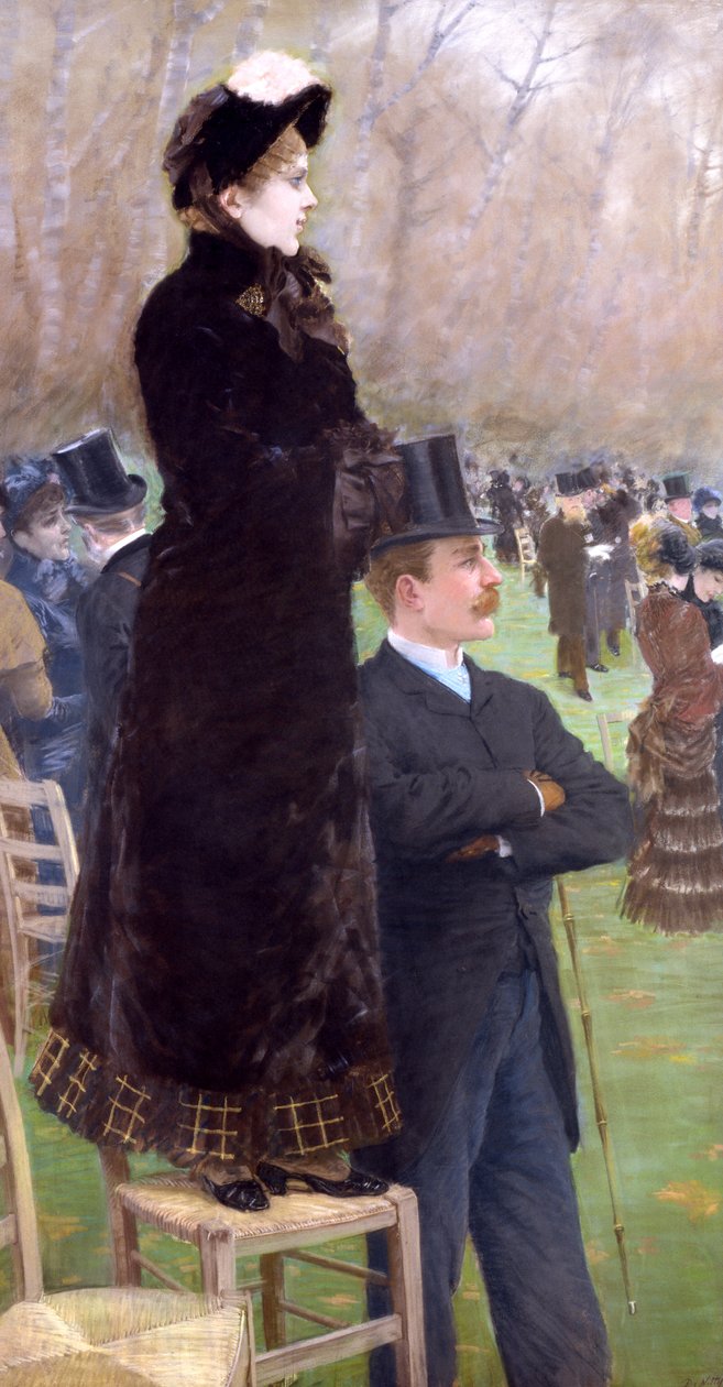 Versenypálya a Bois de Boulogne-ban (pasztell, papíron) alkotó: Giuseppe de Nittis