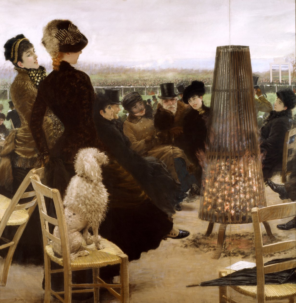 Versenypálya a Bois de Boulogne-ban (pasztell, papír) alkotó: Giuseppe de Nittis
