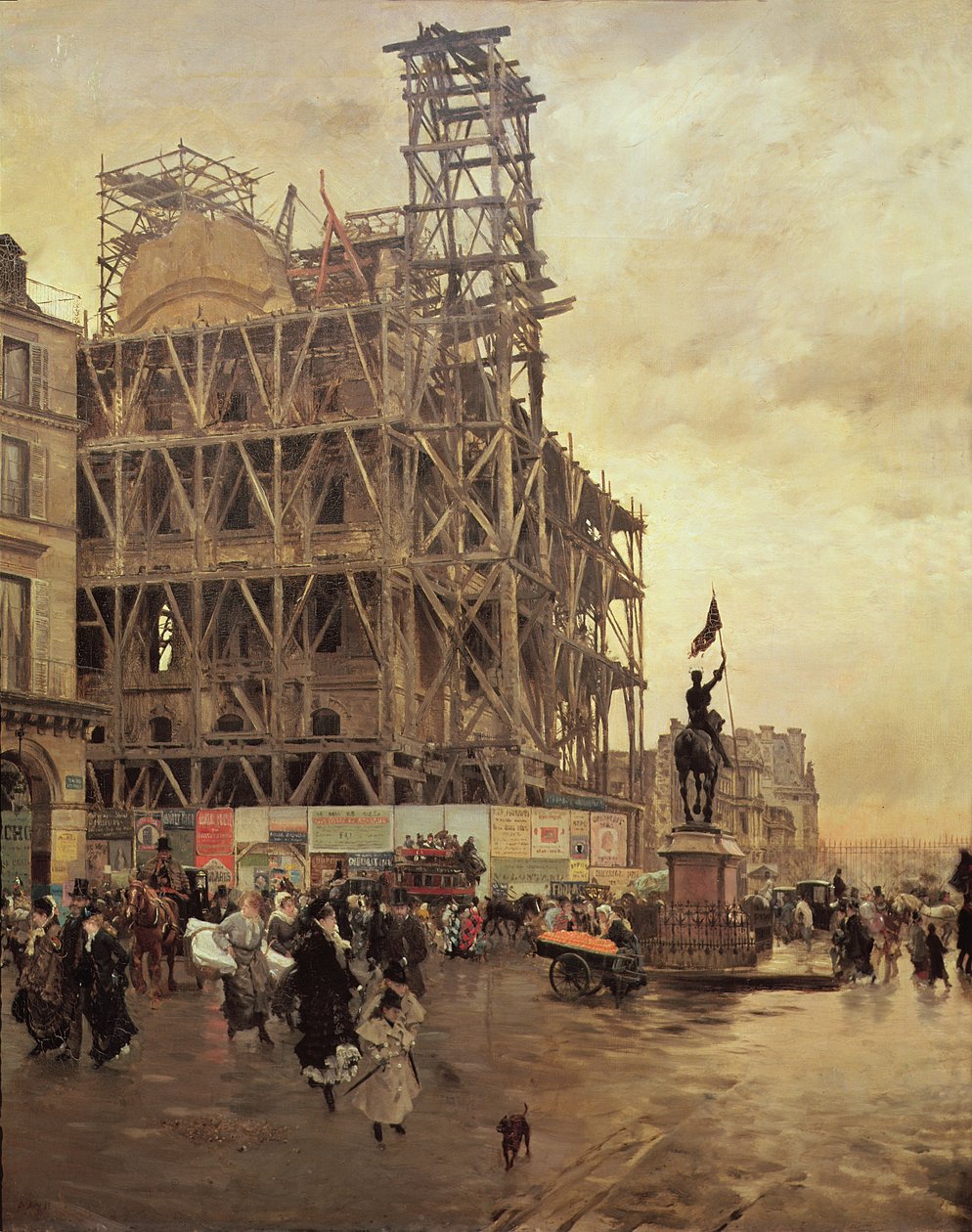 A Place des Pyramides, Párizs, 1875 alkotó: Giuseppe de Nittis