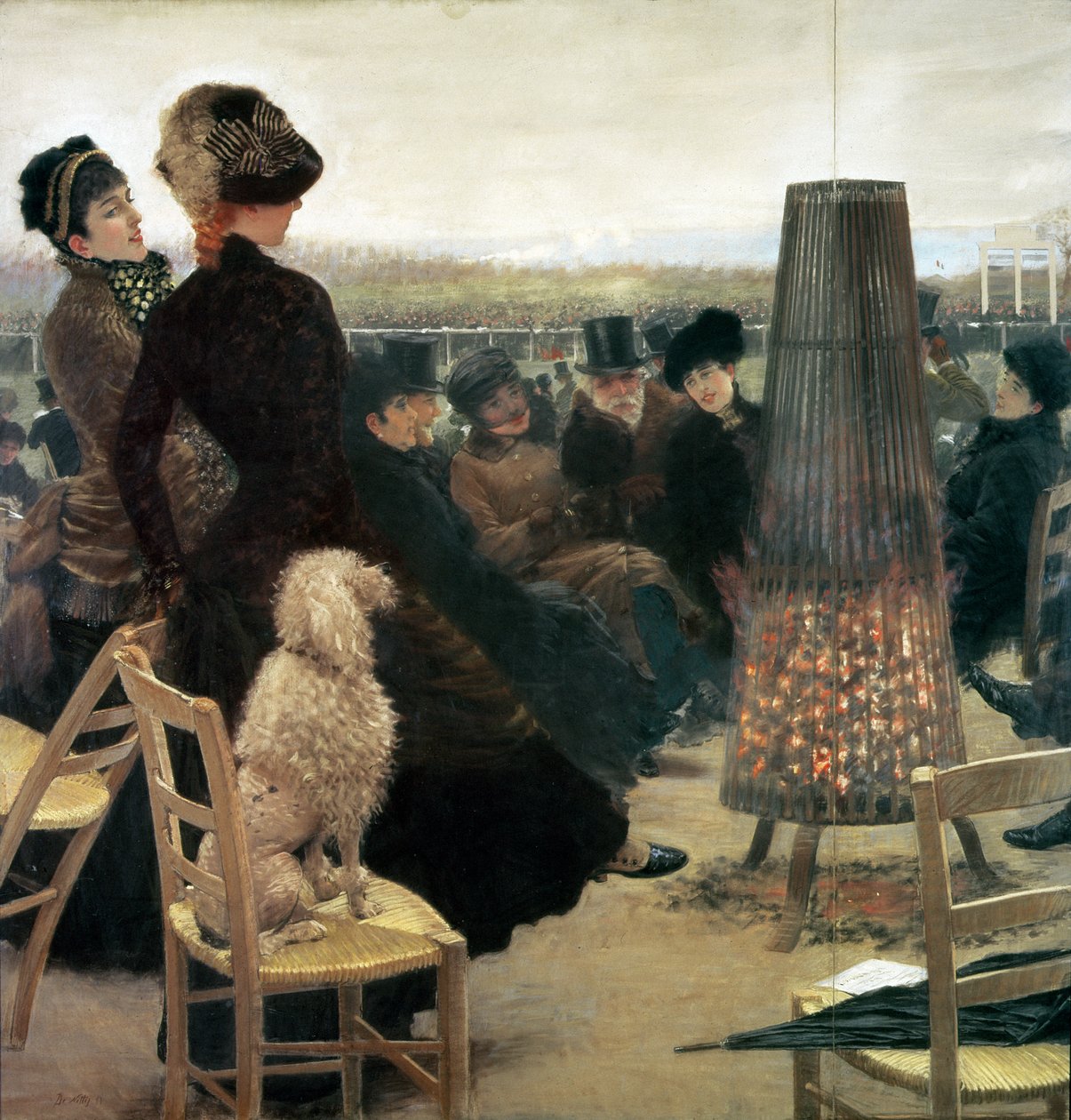Az Auteuil-i versenyek, egy triptichon része alkotó: Giuseppe de Nittis