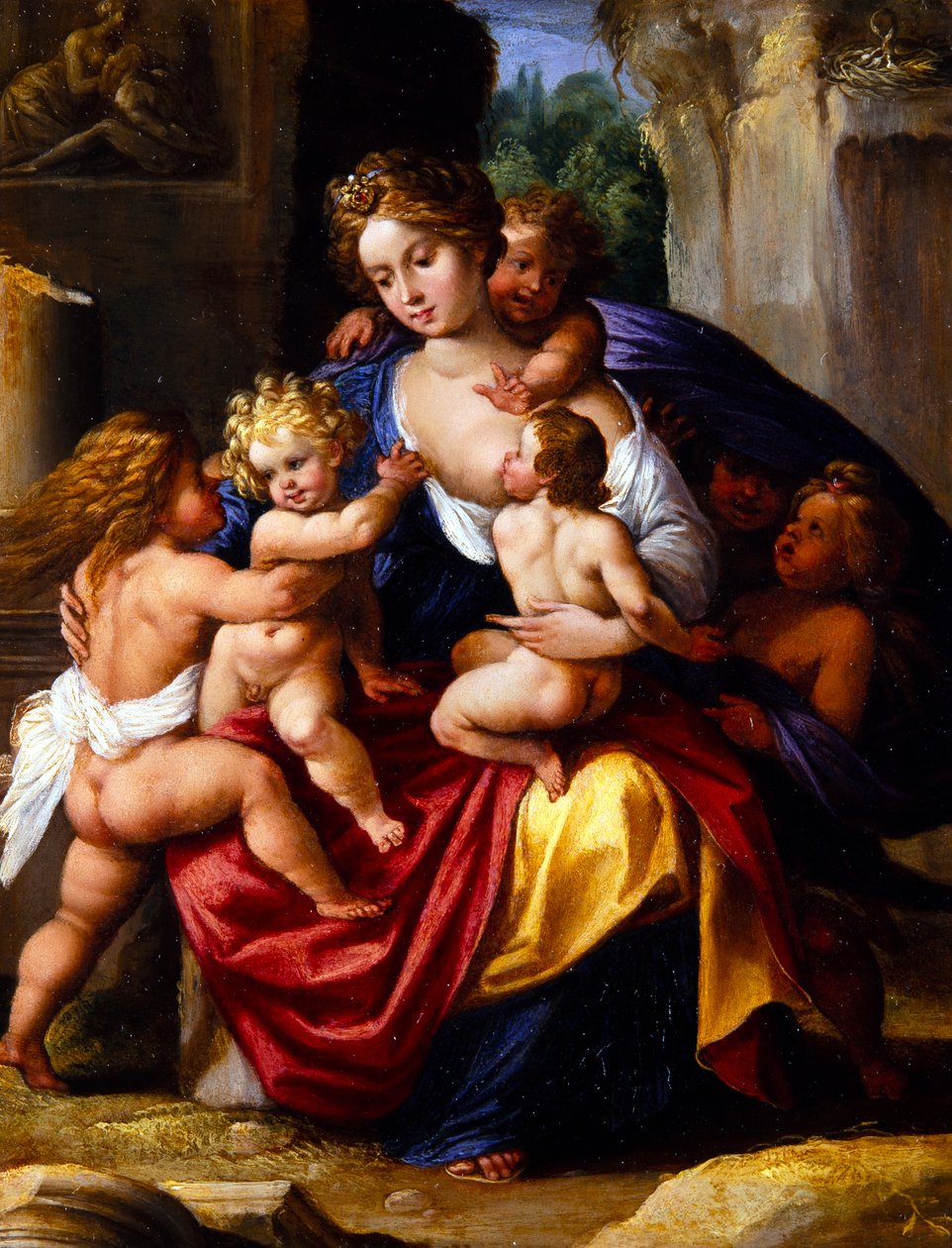 Jótékonyság (olaj, fém) alkotó: Giuseppe (1568 1640) Cesari