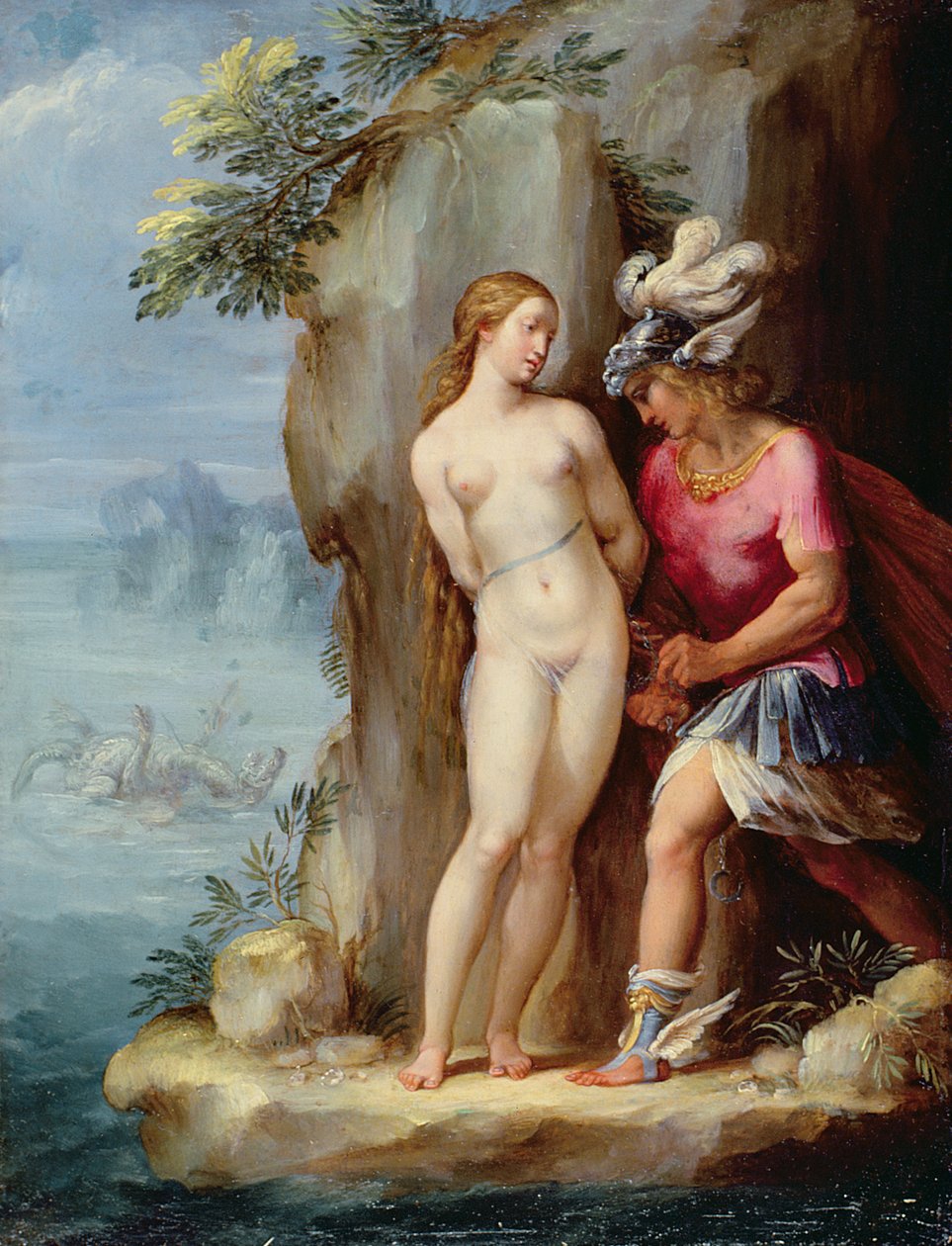 Perseus Rescuing Andromeda (olaj, réz) alkotó: Giuseppe Cesari