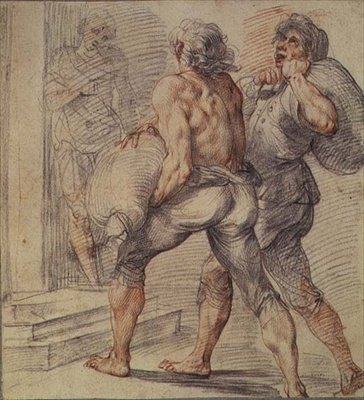 Study of Tax Collectors, 1591-93 körül (szürke és vörös kréta papíron) alkotó: Giuseppe Cesari