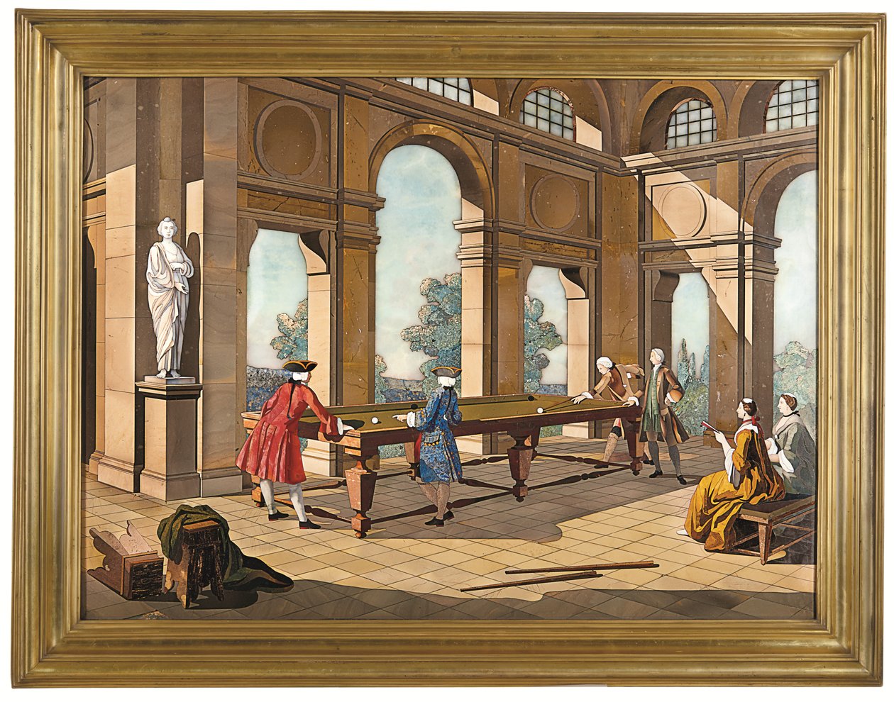 A biliárdjátékosok császári plakettje, 1752-55 körüli (pietra dura) alkotó: Giuseppe (after) Zocchi