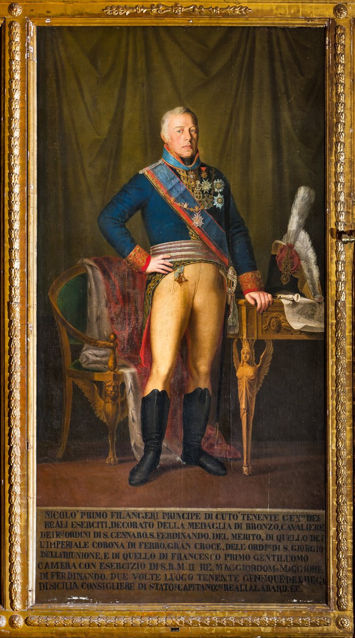 Niccolo Filangeri, a királyság altábornagyának portréja (olaj, vászon) alkotó: Giuseppe (school of) Patania