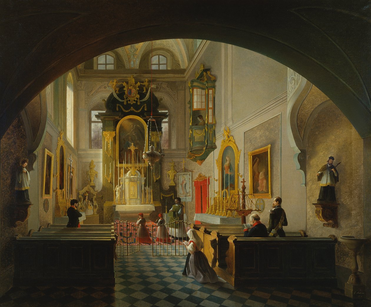 Kápolna belseje (festmény) alkotó: Giuseppe Abbati
