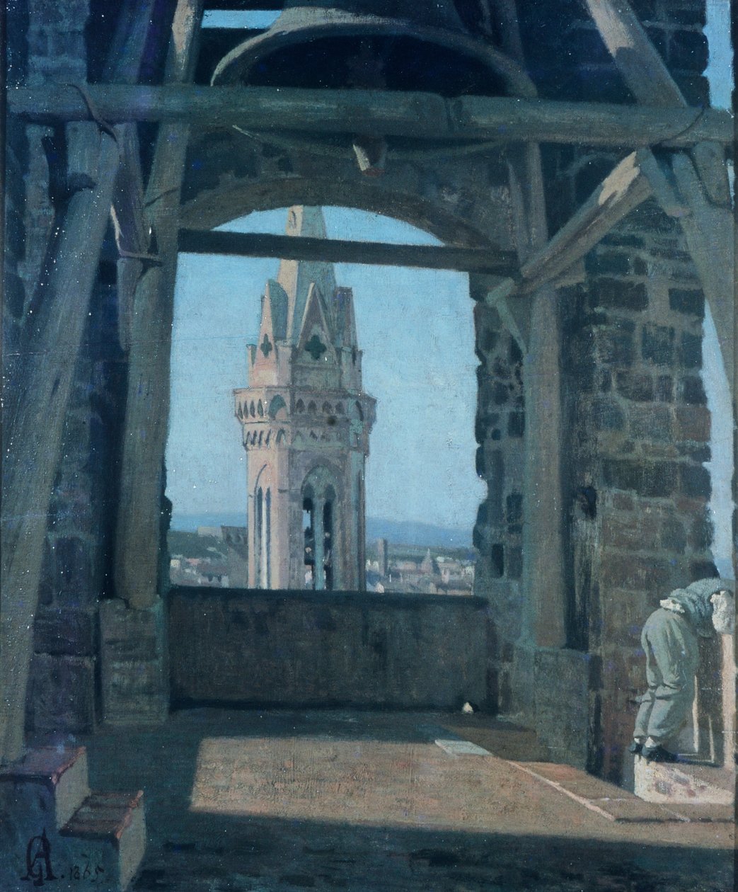 A Palazzo del Podesta tornya, Giuseppe Abbati (1836-1868). alkotó: Giuseppe Abbati