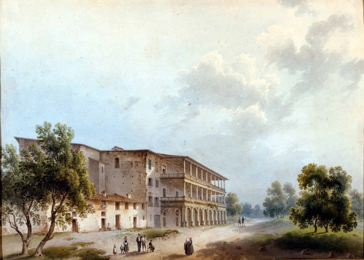 Milánó, a Simonetta Villa. Alinovi festménye. Stendhal átnevezte Angela Pietragruát Lady Simonettának. Milánói Múzeum, Milánó alkotó: Giuseppe Alinovi