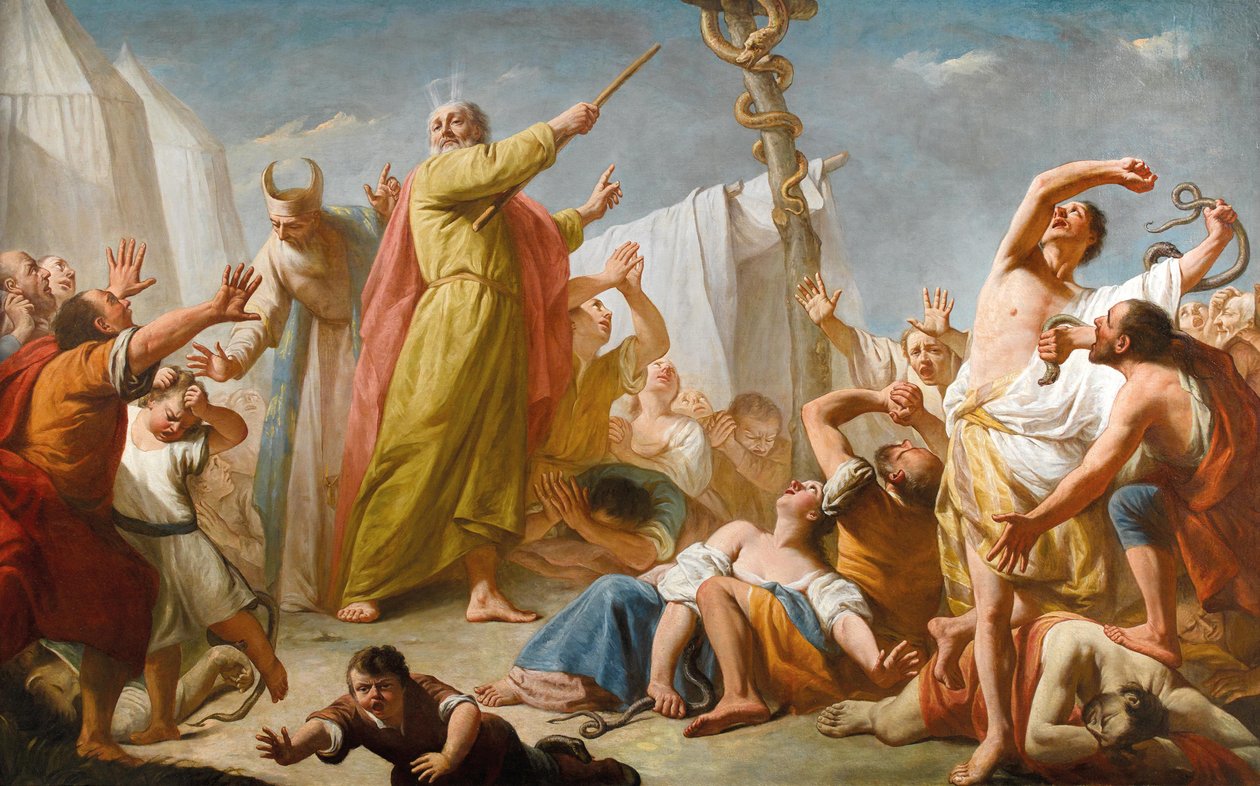 Mózes és a réz kígyó, 1770 körül. alkotó: Giuseppe Angeli