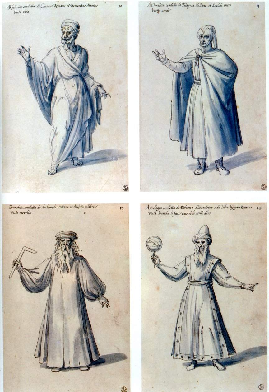 Jelmeztervezés klasszikus figurák számára, XVI. század alkotó: Giuseppe Arcimboldi