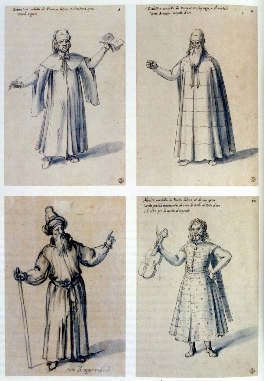 Jelmeztervezés klasszikus figurák számára, XVI. század alkotó: Giuseppe Arcimboldi