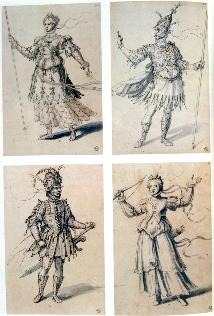 Jelmeztervek klasszikus istenségek számára, 16. század alkotó: Giuseppe Arcimboldi