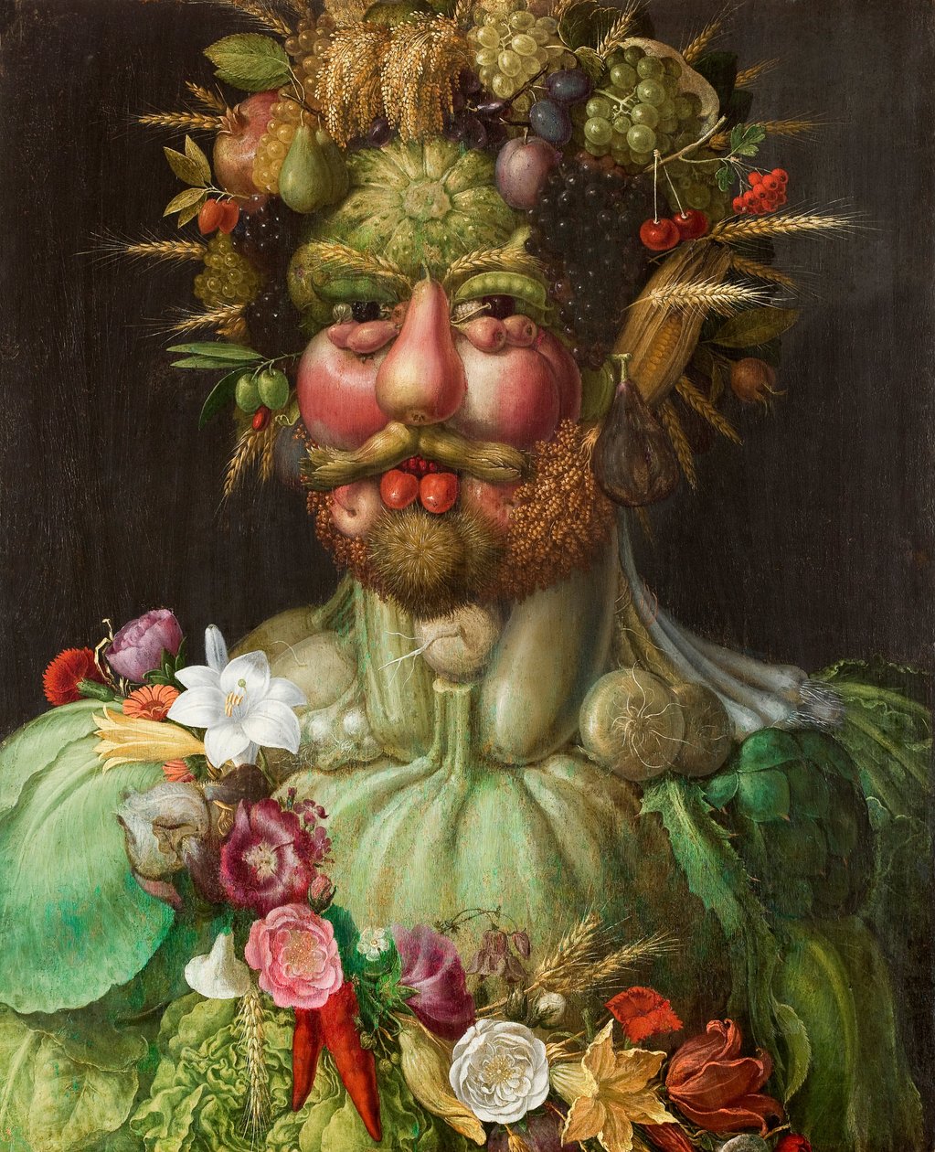 Olaszul: II. Rudolf császár mint Vertumnus.  Habsburgi II. Rudolf mint Vertumnus alkotó: Giuseppe Arcimboldo