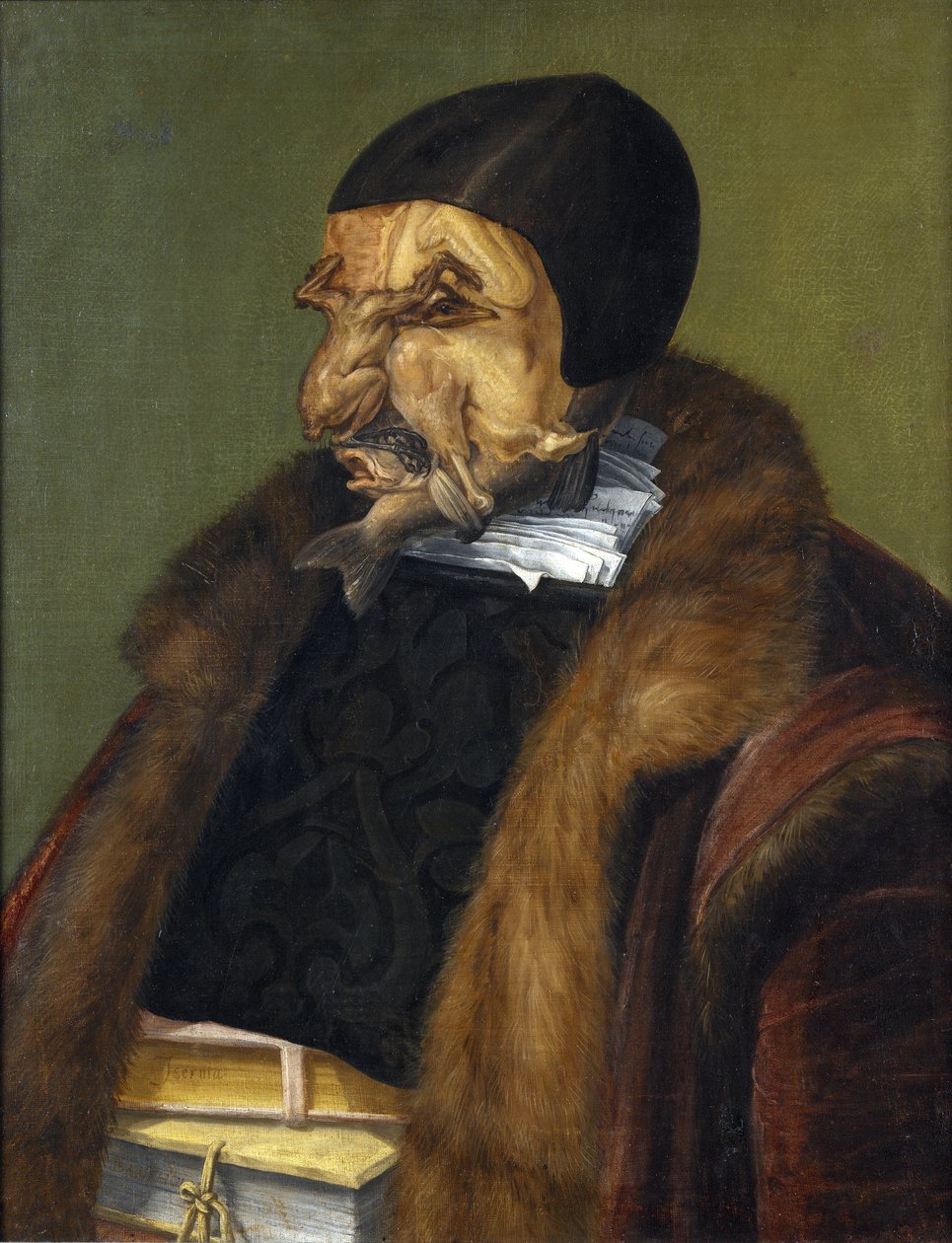 "" Le Juriste "" Peinture de Giuseppe Arcimboldi (Arcimboldo) (1527-1593) 1566 Méret: 64x51 cm, Nemzeti Múzeum, Stockholm alkotó: Giuseppe Arcimboldo