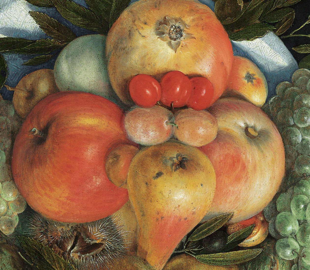 Gyümölcsből összeállított férfi megfordítható antropomorf portréja alkotó: Giuseppe Arcimboldo