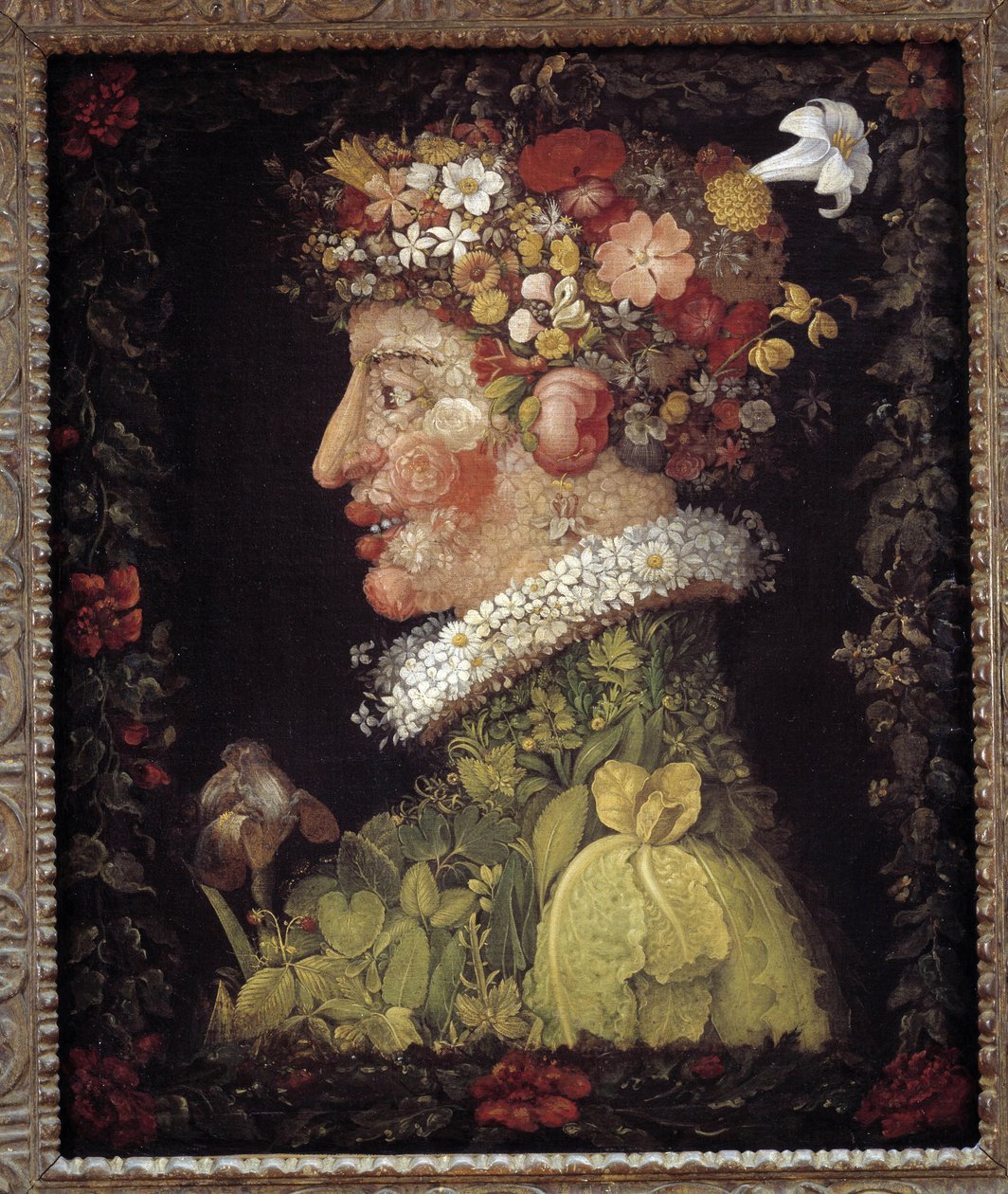 Tavaszi. Allegóriája az évszakokról. Giuseppe Arcimboldo (1527-1593) festménye. Louvre múzeum alkotó: Giuseppe Arcimboldo
