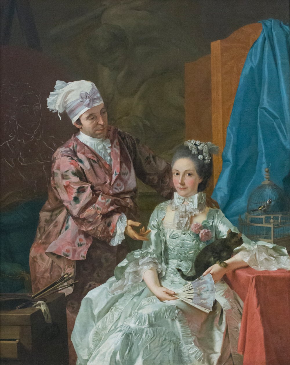 Önarckép feleséggel, 1757 körül (olaj, vászon) alkotó: Giuseppe Baldrighi