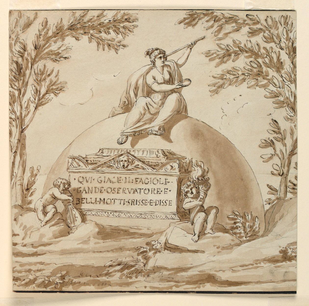 Giovanni B. Fagiuoli csillagász síremléke alkotó: Giuseppe Barberi