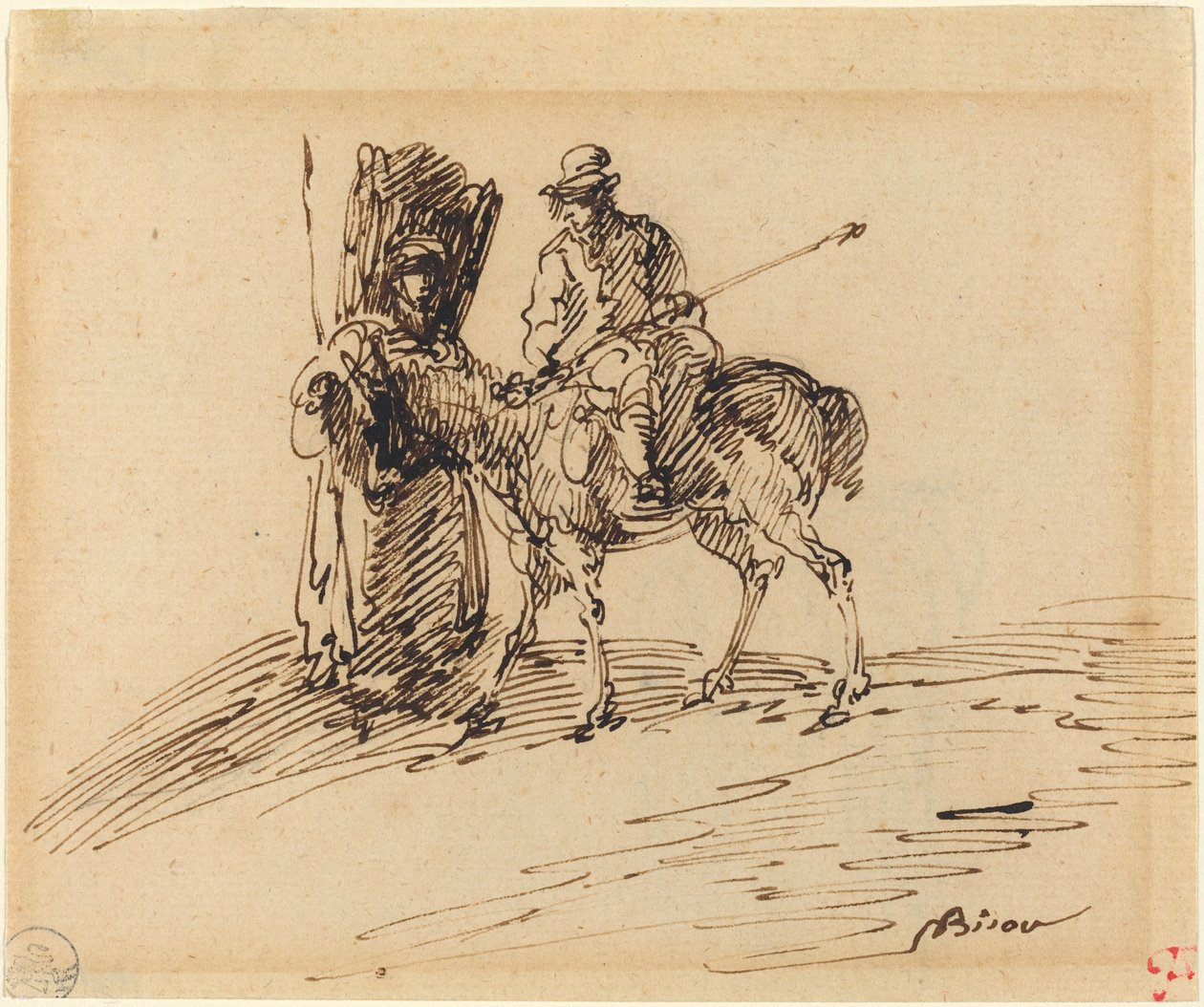 Lovas paraszttal alkotó: Giuseppe Bernardino Bison