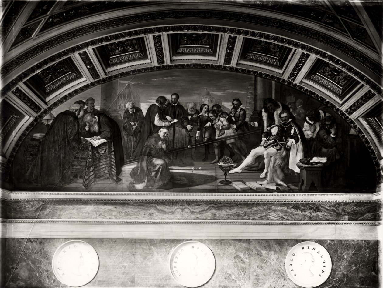 Galilei per (1564-1642) Galilei részlete Pisában (freskó) alkotó: Giuseppe Bezzuoli