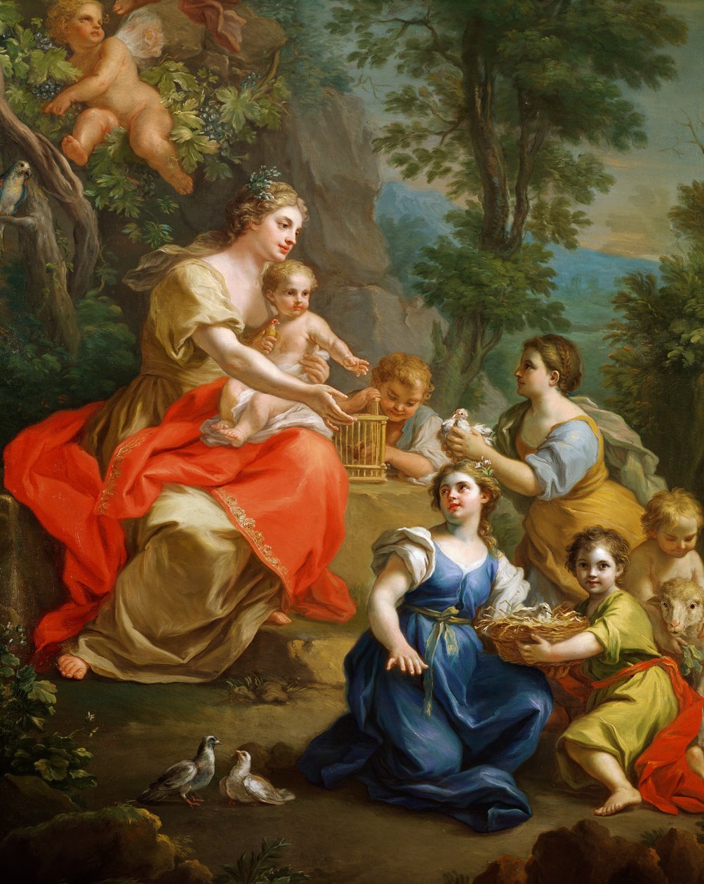 Az ártatlanság allegóriája, Giuseppe Bonito (1707-1789), Részlet alkotó: Giuseppe Bonito