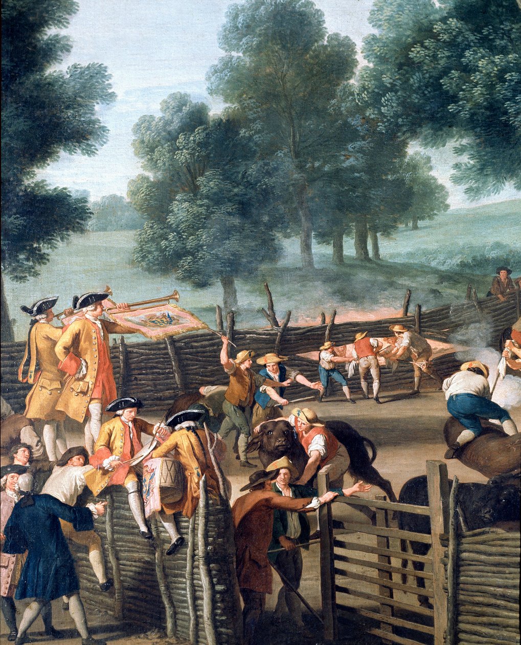 Állattenyésztési márkajelzés Róma közelében. Az arisztokraták nyilvánossága, részlet (festmény alkotó: Giuseppe Bottani