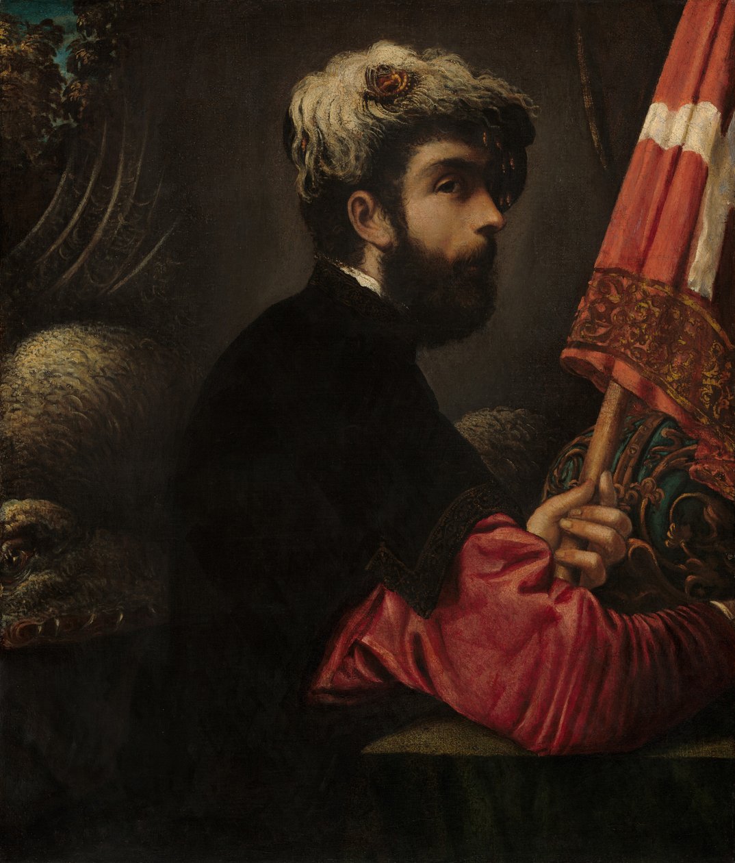 Egy férfi portréja, mint Szent György alkotó: Giuseppe Caletti
