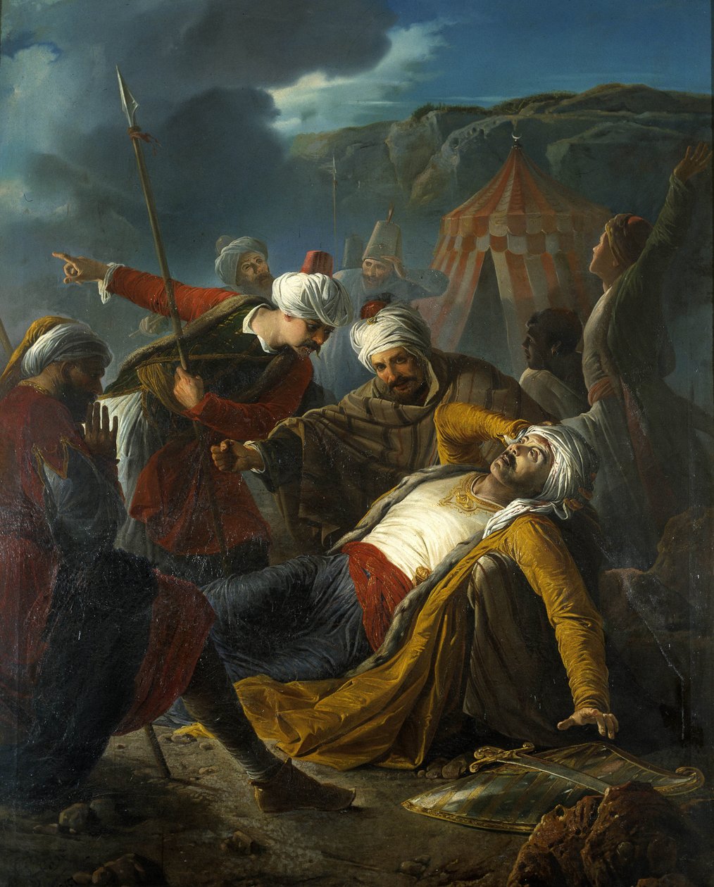 Dragut (török kalóz) halála Málta törökök általi ostroma alatt 1565-ben - Giuseppe Cali alkotó: Giuseppe Cali