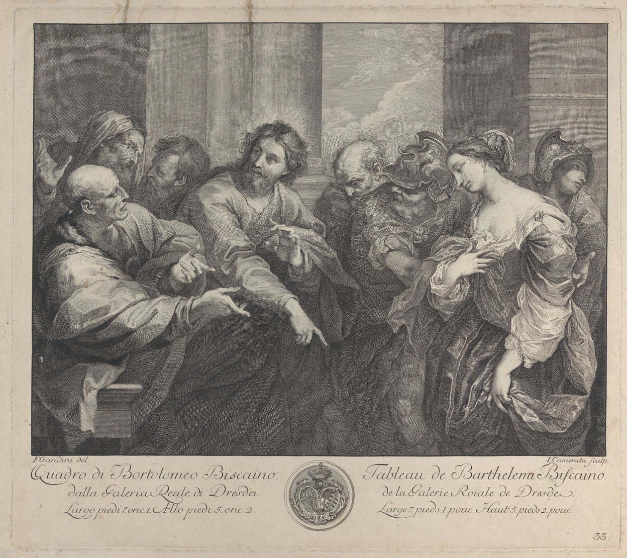 Krisztus és a házasságtörésen elfogott asszony, 1750-57. alkotó: Giuseppe Camerata