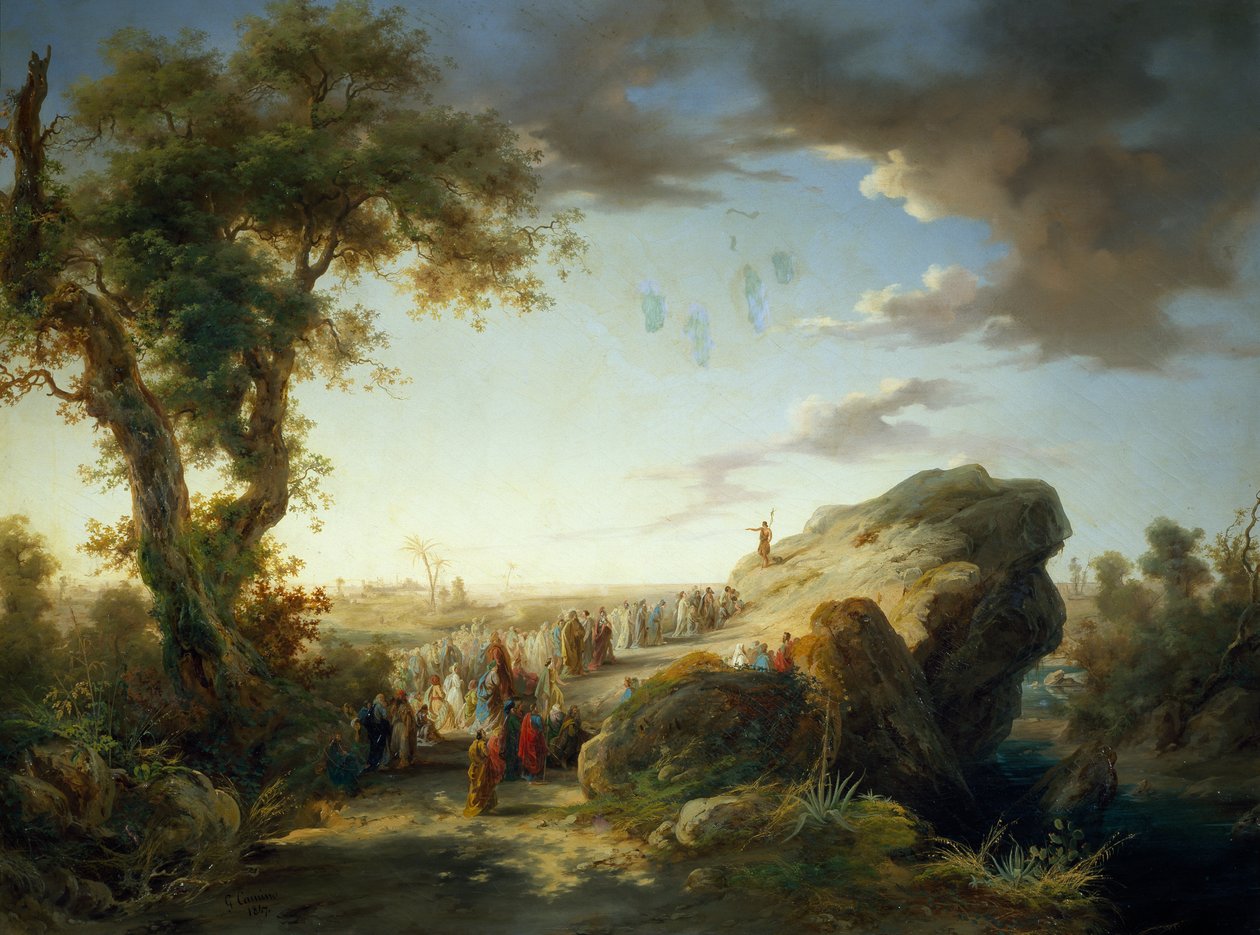 Olaszország, Aglie hercegi kastély, Keresztelő Szent János prédikáció, Giuseppe Camino (1818-1890), olaj, vászon alkotó: Giuseppe Camino