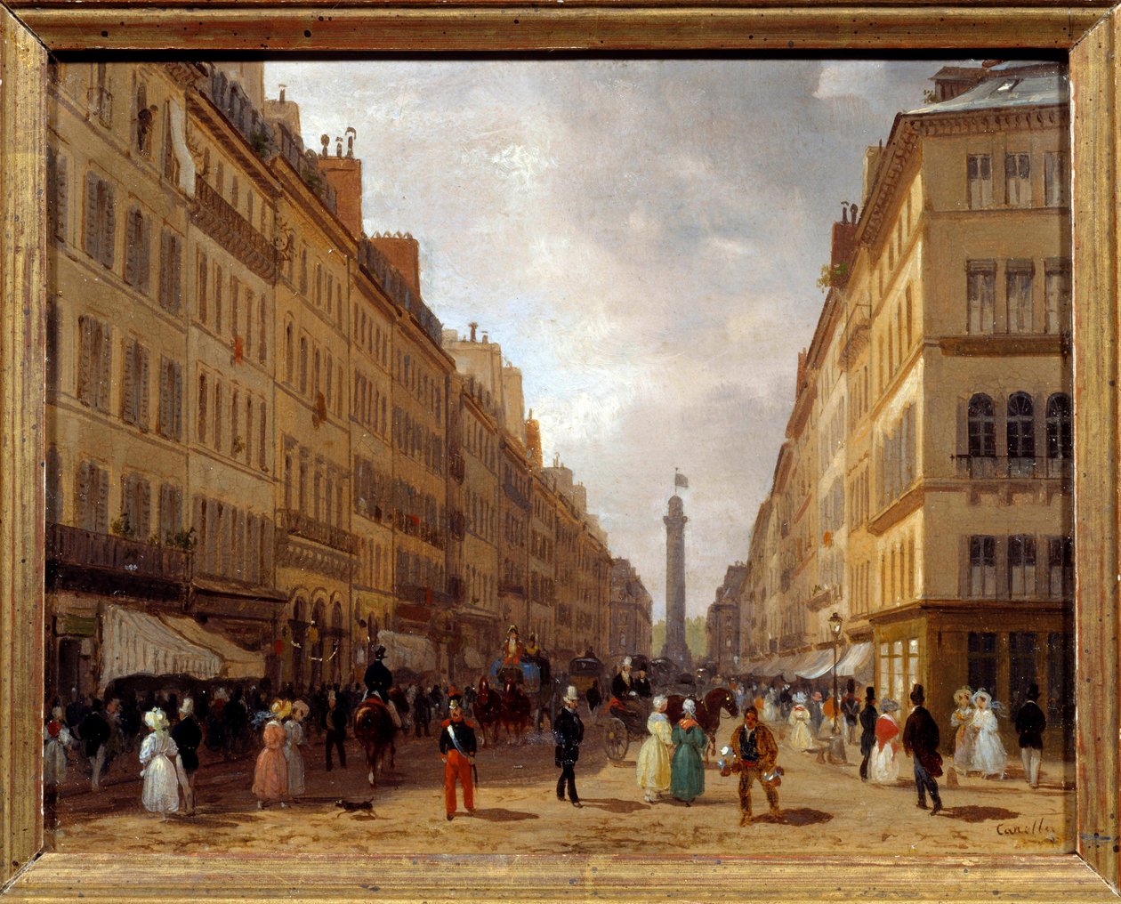 Giuseppe Canella (1788-1847) festménye a párizsi rue de la Paix utcáról 1830 V. 0,31x0,16 m Párizs, Musee Carnavalet - Kilátás a párizsi Rue de la Paix-ra. Giuseppe Canella (1788-1847) festménye alkotó: Giuseppe Canella