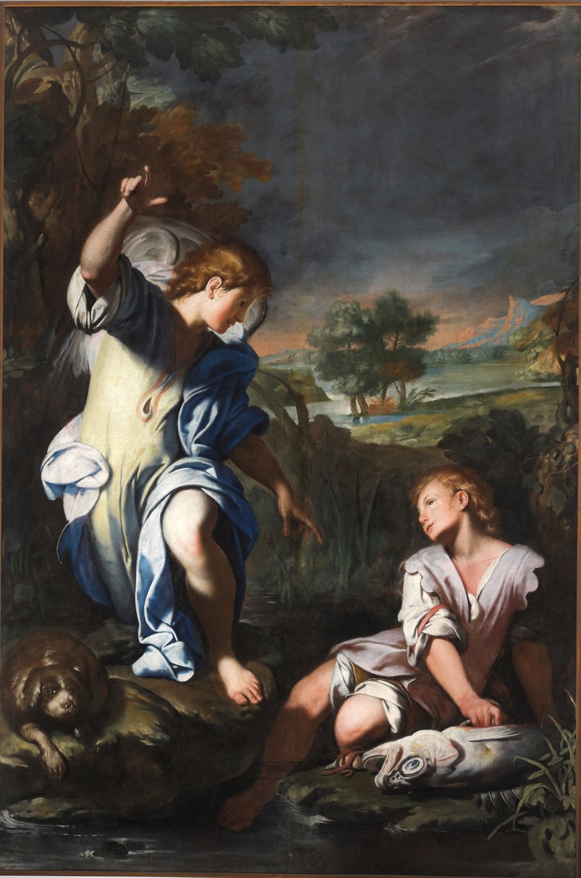Tóbiás és az angyal (olaj, vászon) alkotó: Giuseppe Castiglione