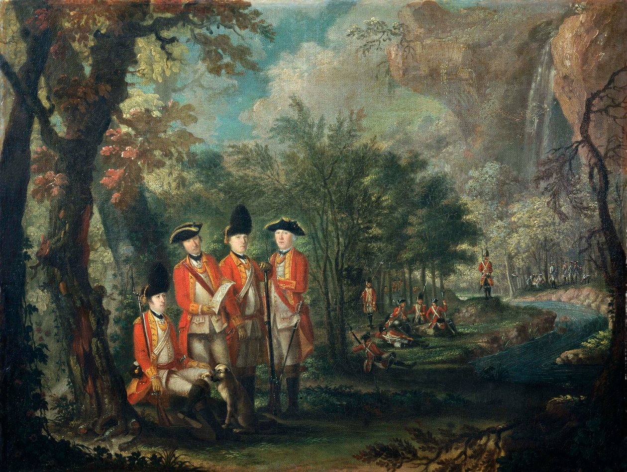 A 25. gyalogezred Minorcán (Menorca), 1771 körül (olaj, vászon) alkotó: Giuseppe Chiesa
