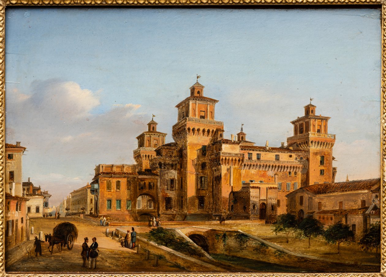 Ferrara vára (olaj, tábla) alkotó: Giuseppe Chittò Barucchi