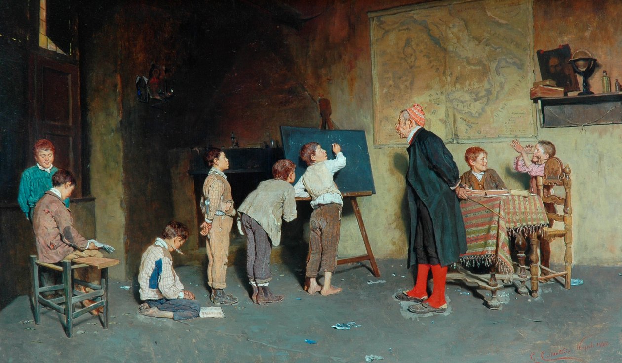 Egy olasz falusi iskola, 1888 alkotó: Giuseppe Costantini
