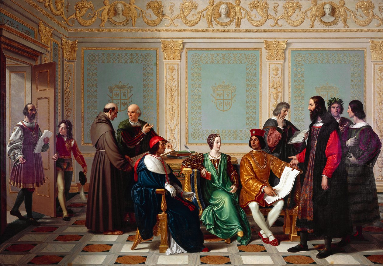 Leonardo da Vinci jutalékot kap az utolsó vacsorára Ludovico il Moro milánói udvarában alkotó: Giuseppe Diotti