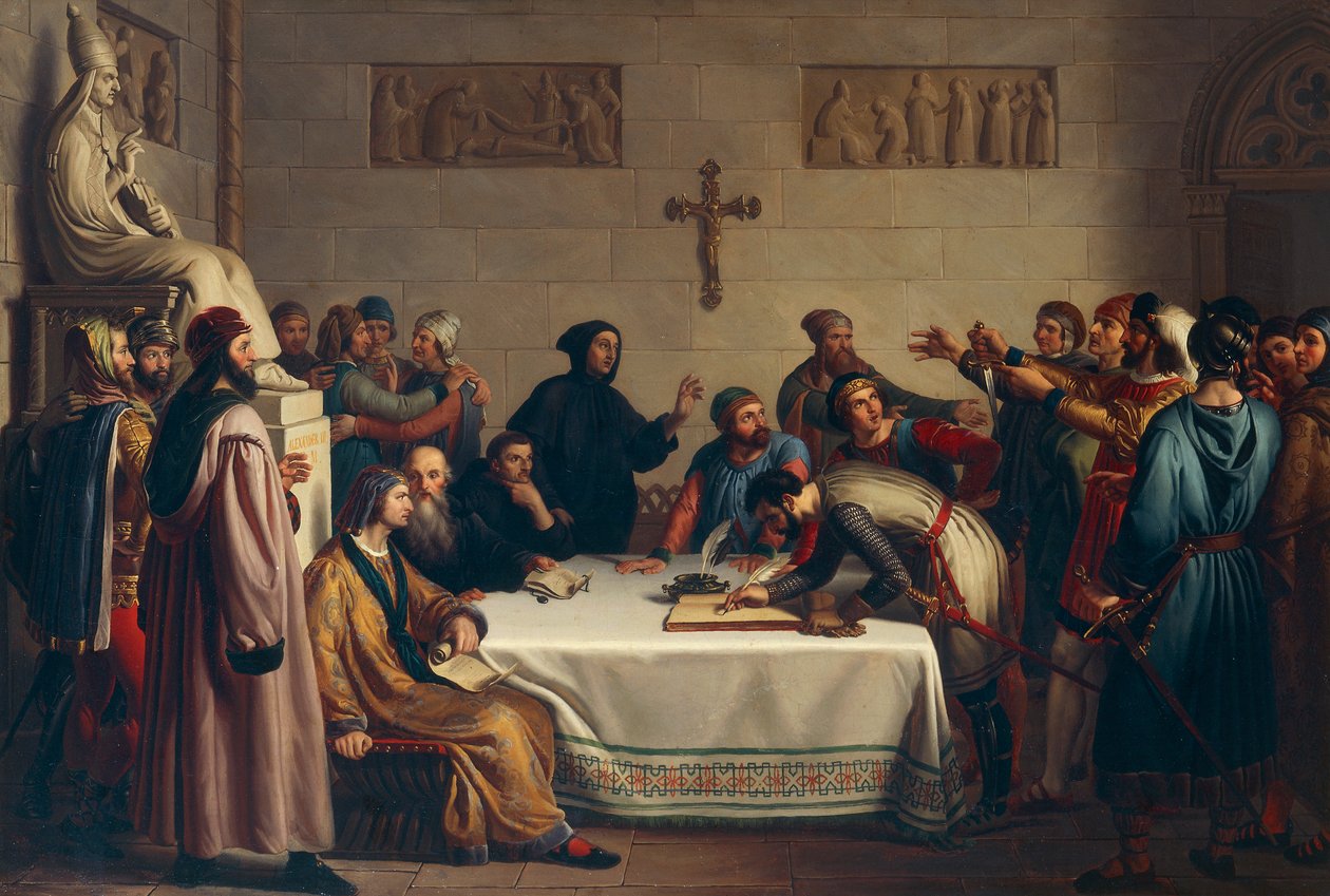 Pontida esküje, április 7 alkotó: Giuseppe Diotti