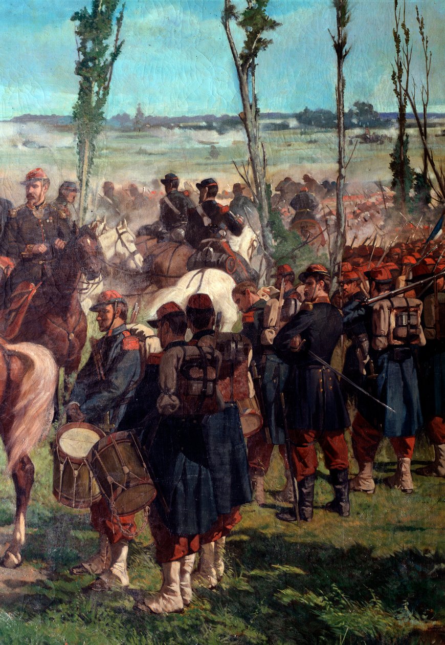 Az olasz tábor. Részlet az 1859-es bíborvásznon (olaj, vászon alkotó: Giuseppe Fattori