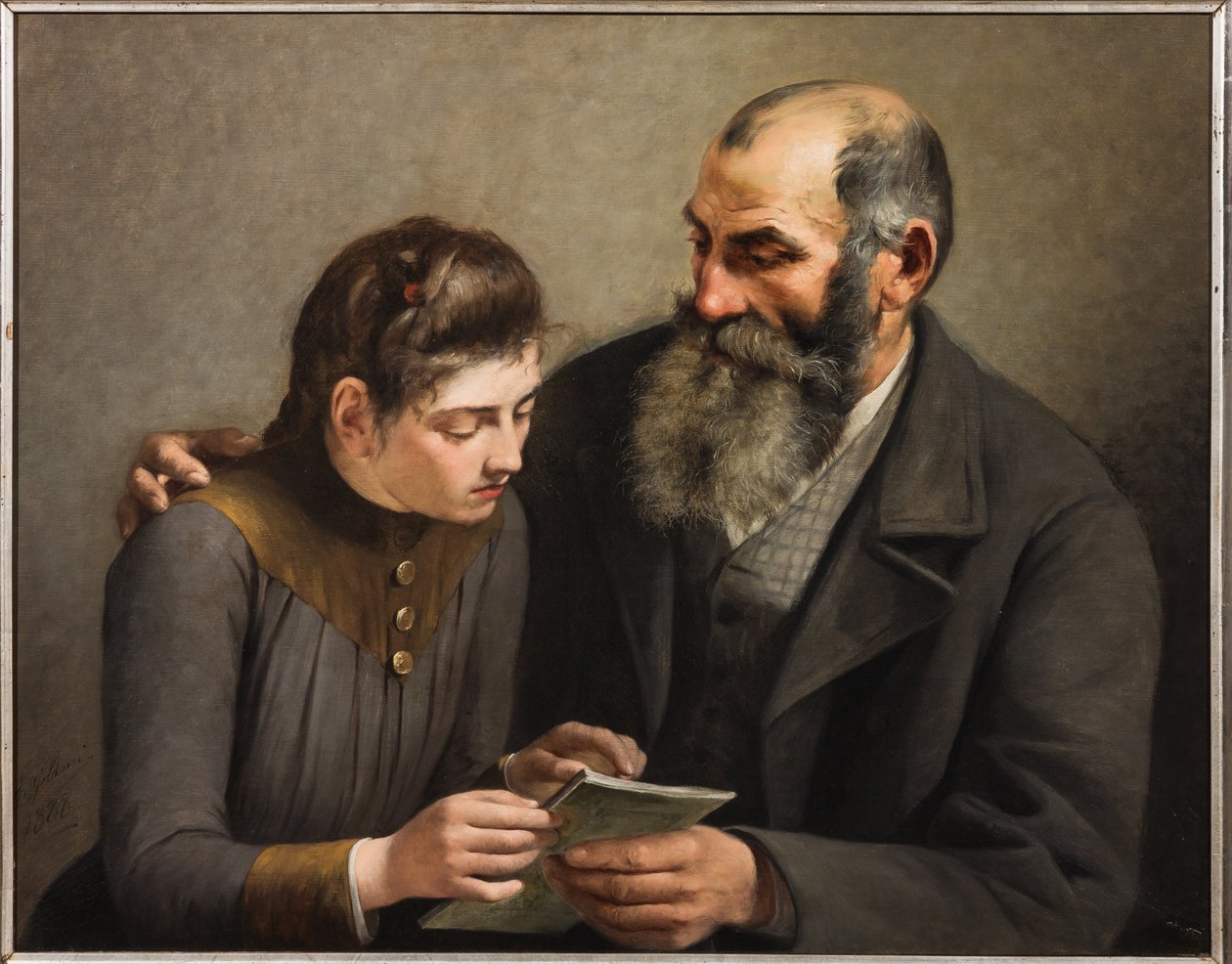 A tanár és a lány (olaj, vászon) alkotó: Giuseppe Goldoni