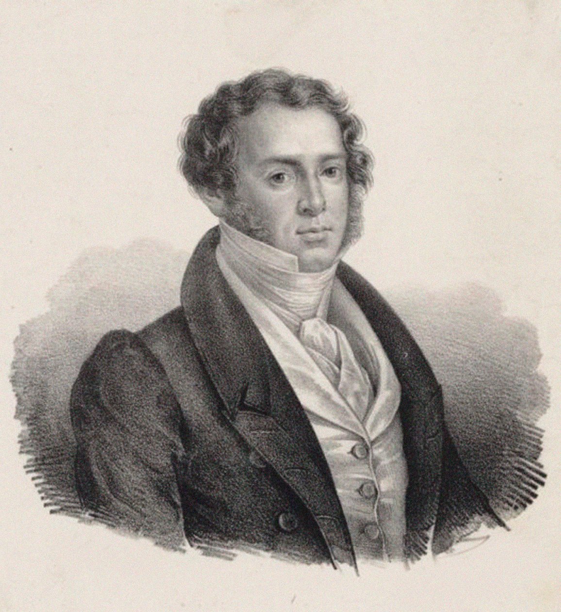 Saverio Mercadante zeneszerző portréja 1795-1870. alkotó: Giuseppe Gozzini