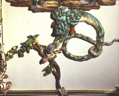 A Chino szalon (kínai szoba) részlet, amely egy díszes sárkányt ábrázol, 1769 (porcelán) (lásd még: 93237-8) alkotó: Giuseppe Gricci