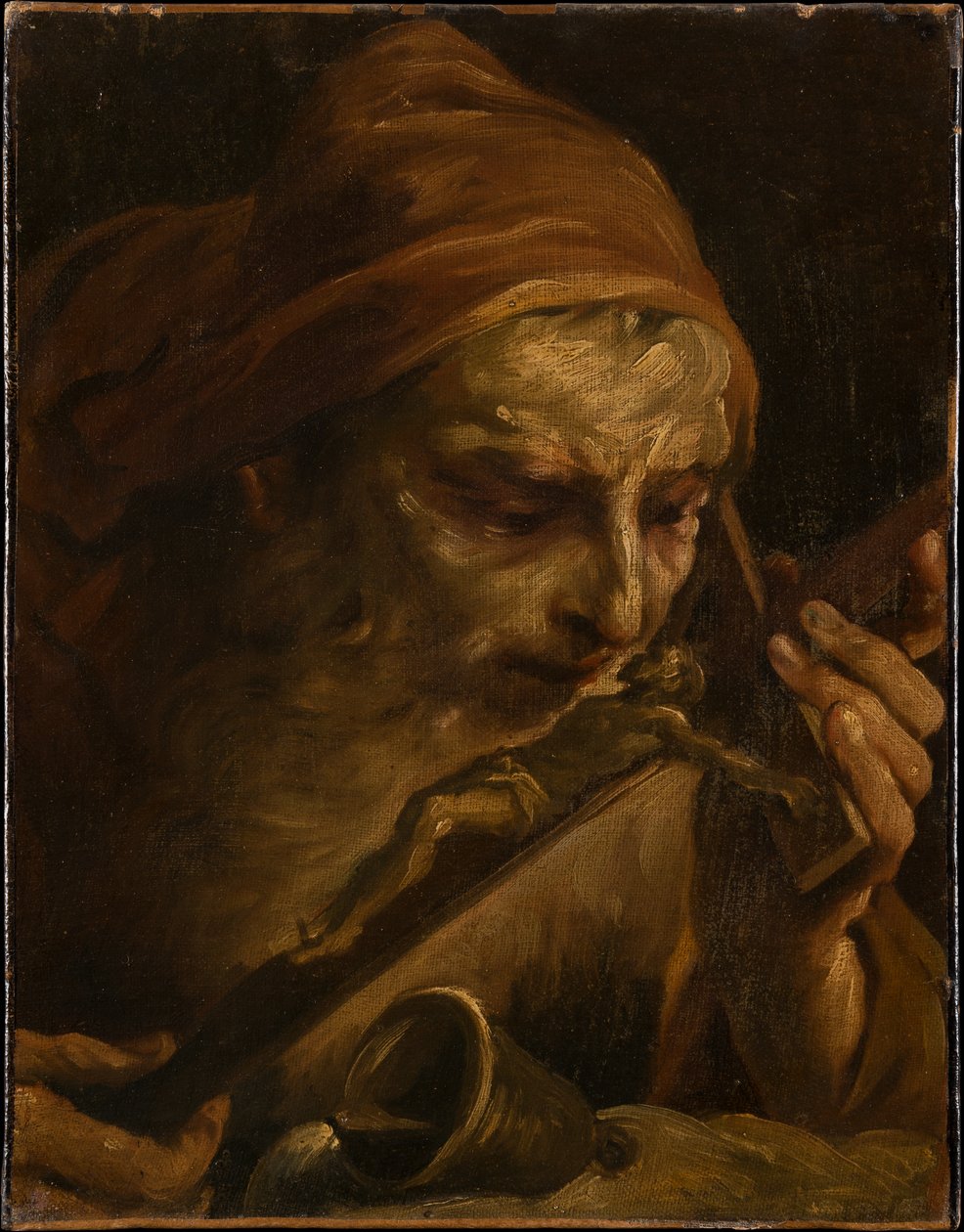 Remete Szent Antal megcsókolja a feszületet alkotó: Giuseppe Maria Crespi