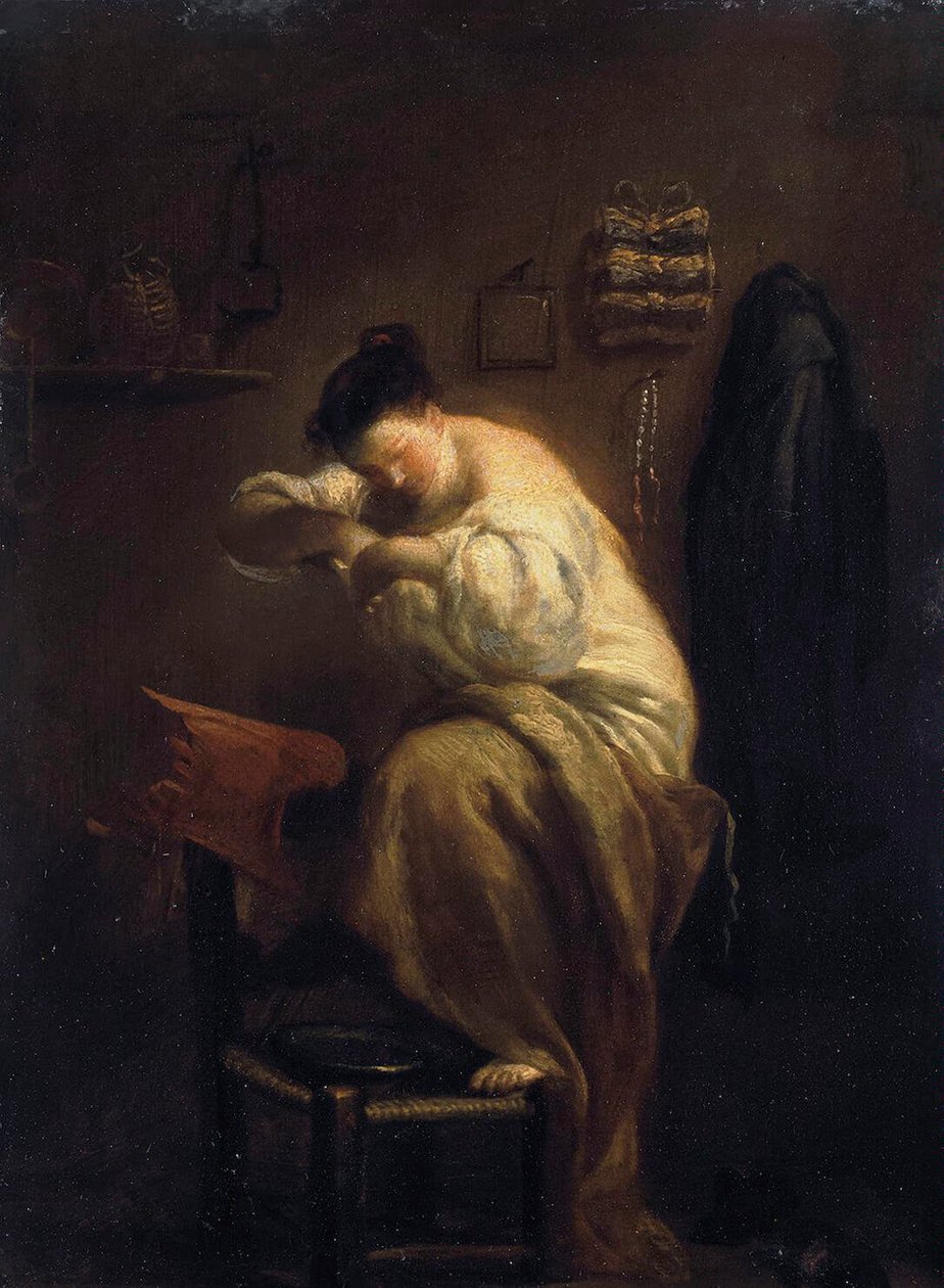 Nő bolhákat keres, 1710-es évek. alkotó: Giuseppe Maria Crespi