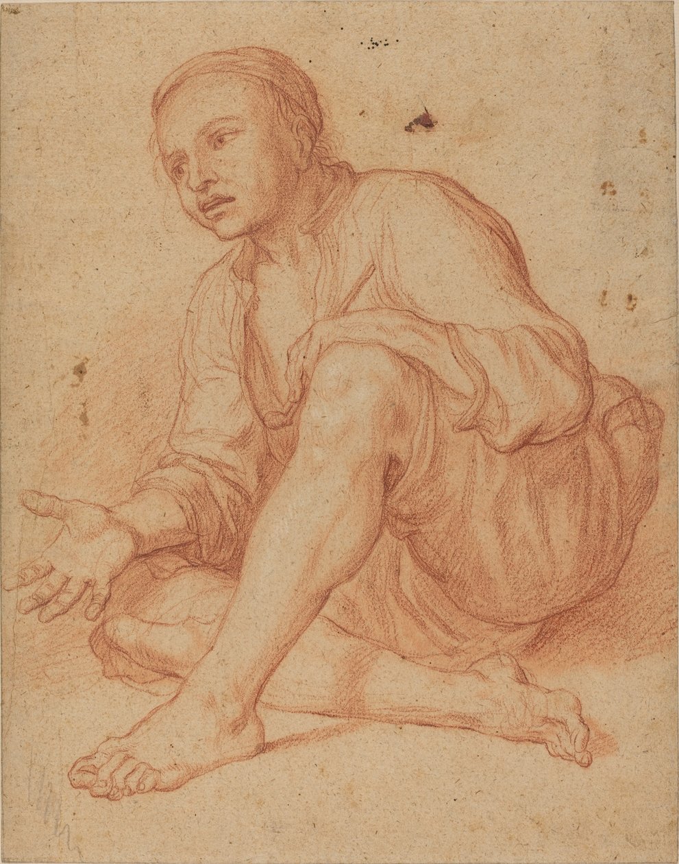 Fiatal paraszt a földön ülve [recto] alkotó: Giuseppe Maria Crespi
