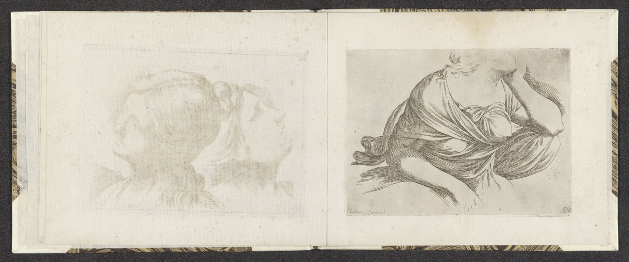Egy nő felsőteste Rajzpéldák (sorozat címe) Mitelli mélynyomás (sorozat címe) alkotó: Giuseppe Maria Mitelli