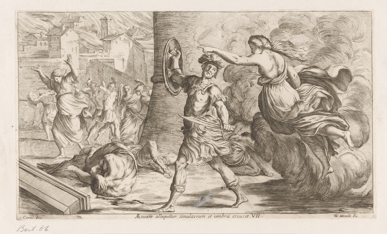 Geest van Creüsa verhitt aan Aeneas Aeneast a szobor és az üreg árnyéka szólítja meg (cím a tárgyon) Omzwervingen van Aeneas (sorozat címe) L