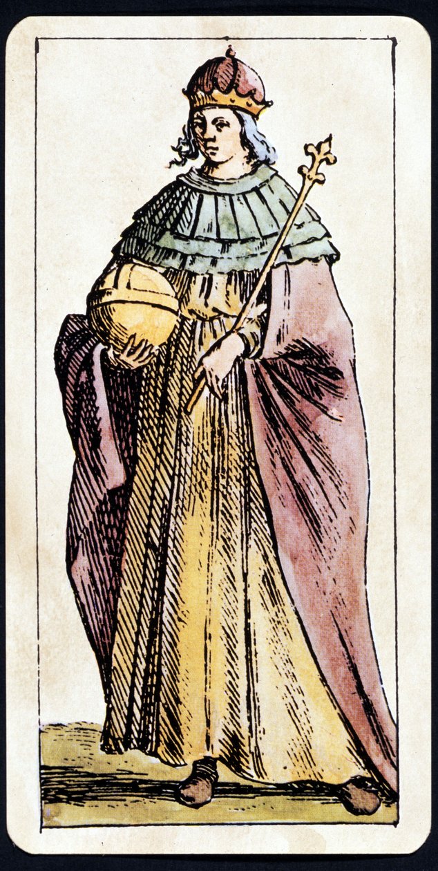 A Papesse Jeanne, amelyet C.M.Mitelli Tarot-kéziratának játékán ábrázoltak alkotó: Giuseppe Maria Mitelli